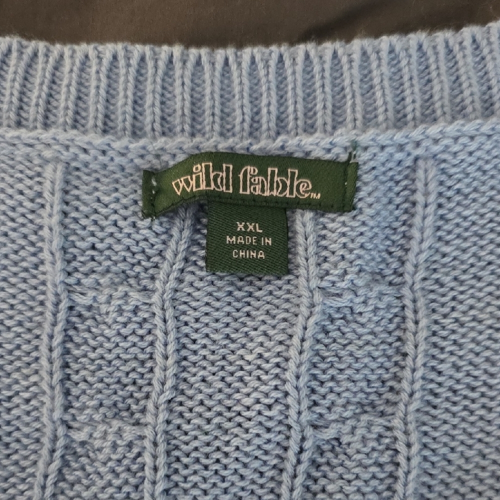 Wild Fable Light Blue V-Neck Sweater Vest - Picture 3 of 4